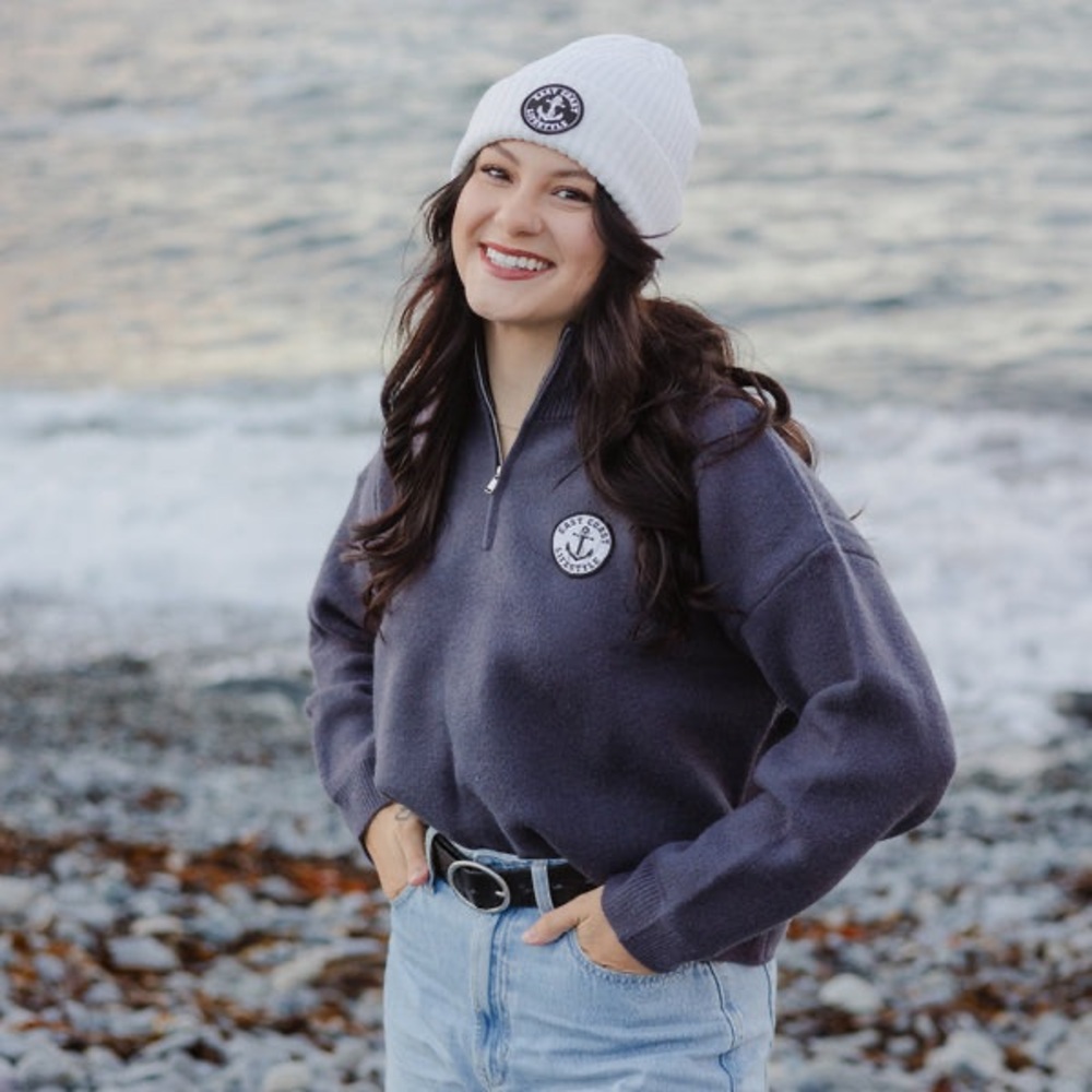 NWOT East Cost Lifestyle Quarter-Zip Sweater with Logo